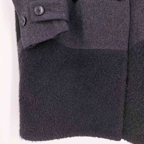 サカヨリ sakayori 素材切替 ウールナイロン ダブルチェスターコート レディース 38