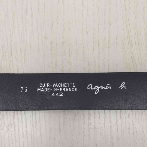 アニエスベー agnes b. レザーベルト フランス製 メンズ 75