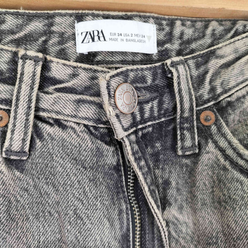 ザラ ZARA ケミカルウォッシュ加工 バギーパンツ レディース us l