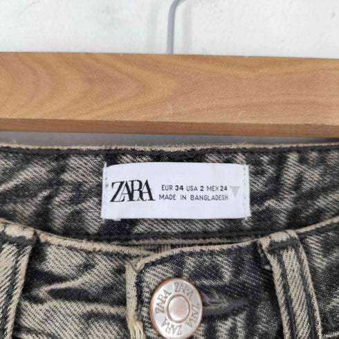 ザラ ZARA ケミカルウォッシュ加工 バギーパンツ レディース us l