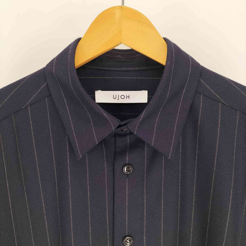 ウジョー Ujoh Switch Slit Shirts スイッチスリットシャツ / ピンストライプサージウール メンズ JPN:2