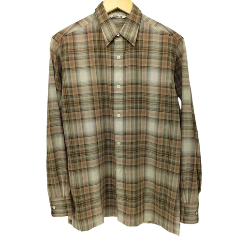 オーラリー AURALEE 22SS WOOLRECYCLEDPOLYESTER CLOTH SHIRTS メンズ