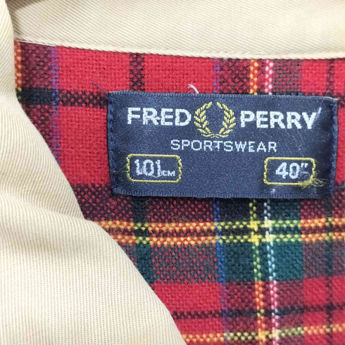 フレッドペリー FRED PERRY 裏地 タータンチェック ジップアップ ブルゾン レディース EUR:40