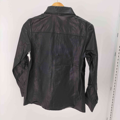 WHITE BEAR 70S ワンポケットL/Sレザーシャツ 裏地ヌバック レディース 11