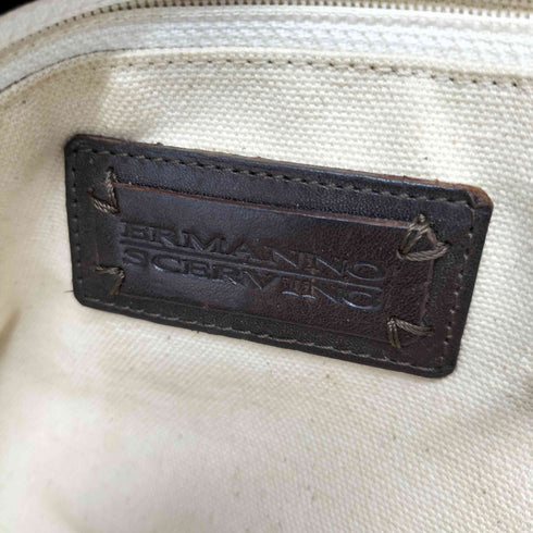 ERMANNO SCERVINO リメイクデニムハンドバッグ 刺繍 レザーハンドル レディース
