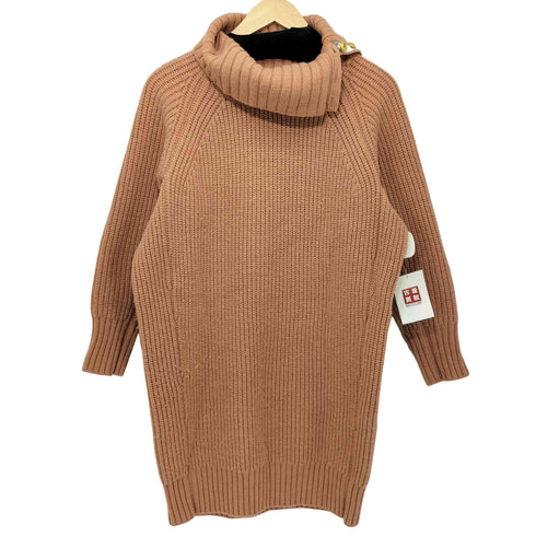ブルーレーベルクレストブリッジ BLUE LABEL CRESTBRIDGE 金釦 膝丈ハイネックニットワンピース レディース 38