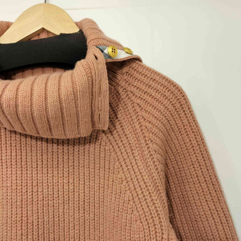ブルーレーベルクレストブリッジ BLUE LABEL CRESTBRIDGE 金釦 膝丈ハイネックニットワンピース レディース 38