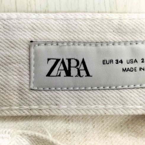 ザラ ZARA ワイド ホワイトデニムパンツ レディース EUR:34