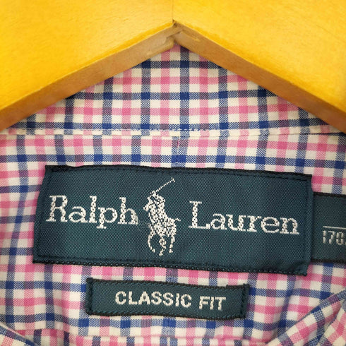 ラルフローレン RALPH LAUREN CLASSIC FIT ポニー刺繍 半袖 チェックBDシャツ メンズ JPN:S