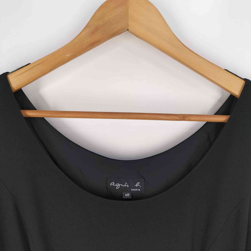 アニエスベー agnes b. PARIS Uネック ノースリーブワンピース レディース 40