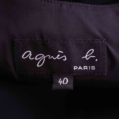 アニエスベー agnes b. PARIS Uネック ノースリーブワンピース レディース 40