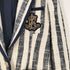 ローレンラルフローレン LAUREN RALPH LAUREN ロゴワッペン ストライプ 金ボタン コットン ツイード 1B テーラードジャケット レディース O