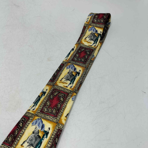 クリスチャンディオール Christian Dior MONSIEUR フランス製 水墨画 壁画 ペイズリー パネル 柄 ネクタイ メンズ