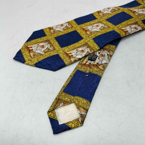 クリスチャンディオール Christian Dior MONSIEUR フランス製 水墨画 壁画 チェック 柄 ネクタイ メンズ