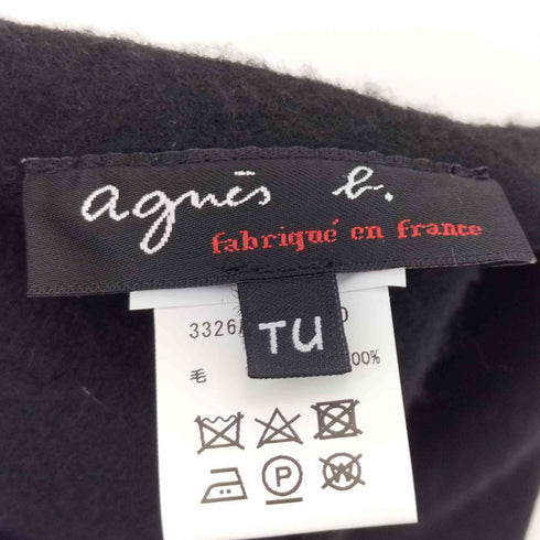 アニエスベー agnes b. ロゴ刺繍 ウールベレー帽 レディース tu