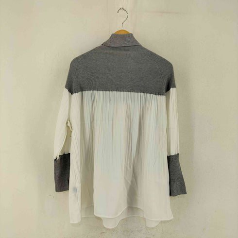 コイビトミサキ koibito misaki 異素材切替ハイネックプリーツAラインニットチュニック レディース M-L