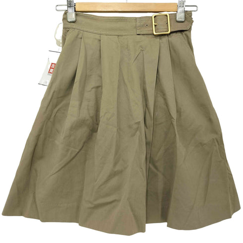 ブルーレーベルクレストブリッジ BLUE LABEL CRESTBRIDGE 金バックルベルト付 フレアミニスカート レディース 34