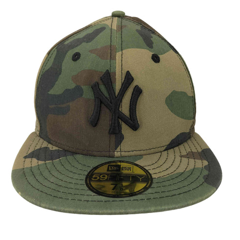 ニューエラ NEW ERA 迷彩柄 59FIFTY ニームロゴ ウッドランドカモ ブラック メンズ 7 1/8