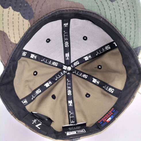 ニューエラ NEW ERA 迷彩柄 59FIFTY ニームロゴ ウッドランドカモ ブラック メンズ 7 1/8