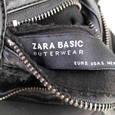 ザラ ZARA フェイクレザー ムートン ボア リバーシブルコート レディース import:S