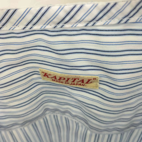 キャピタル KAPITAL 綿ストライプ ボウタイパブスシャツ メンズ JPN:3