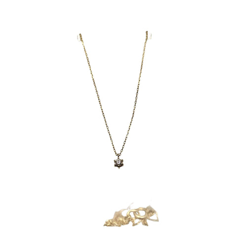 COCOSHNIK ダイヤ 0.05ct K10 イエロー 刻印 ネックレス レディース