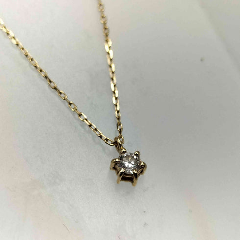 COCOSHNIK ダイヤ 0.05ct K10 イエロー 刻印 ネックレス レディース