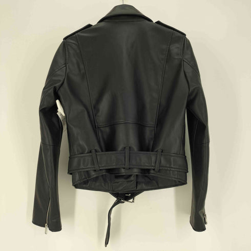 ザラ ZARA FAUX LEATHER JACKET フェイクレザー ダブル ライダース ジャケット レディース import:M