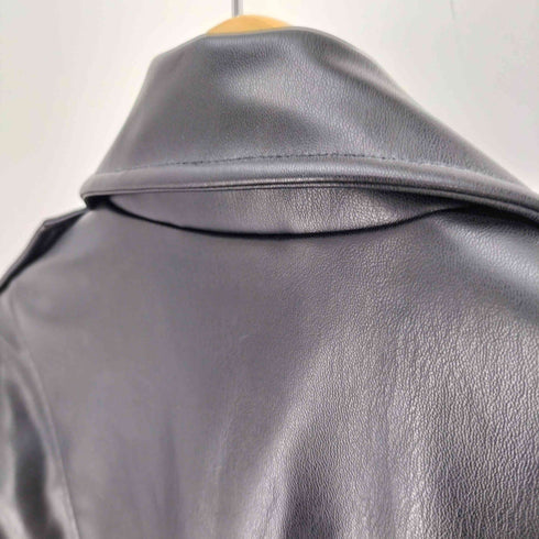 ザラ ZARA FAUX LEATHER JACKET フェイクレザー ダブル ライダース ジャケット レディース import:M