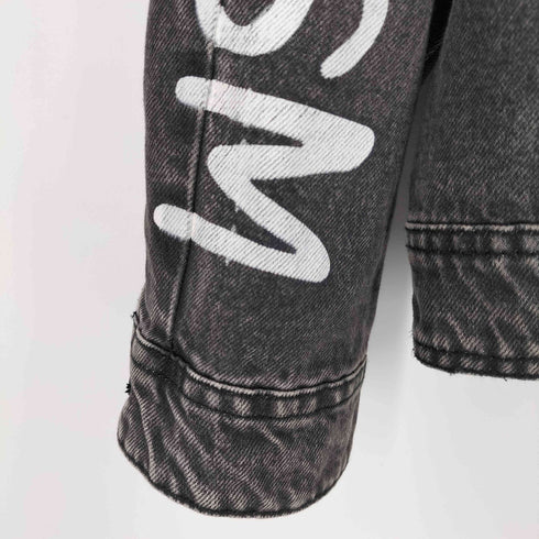 ベルシュカ BERSHKA ブラックデニムジャケット メンズ JPN:M