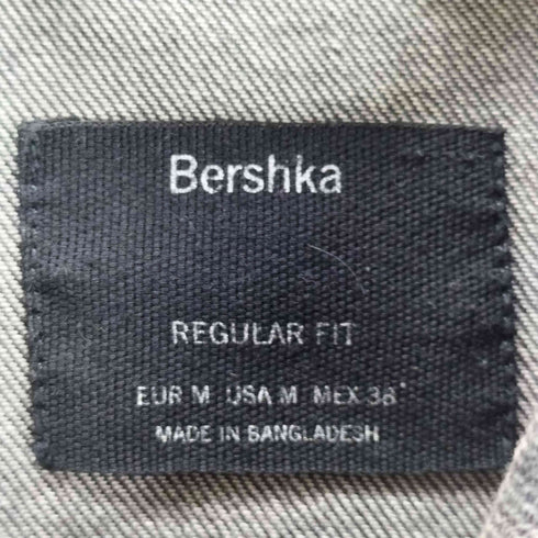 ベルシュカ BERSHKA ブラックデニムジャケット メンズ JPN:M
