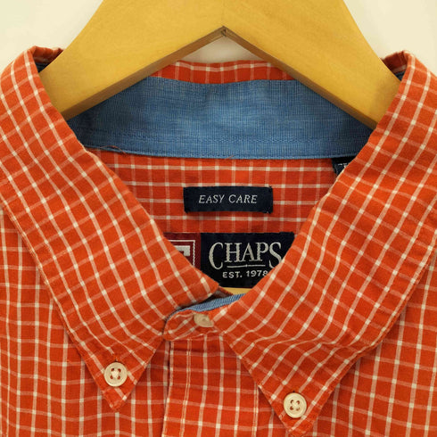 チャップス CHAPS ロゴ刺繍ボタンダウン半袖チェックシャツ メンズ import:XXL