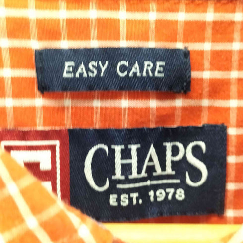 チャップス CHAPS ロゴ刺繍ボタンダウン半袖チェックシャツ メンズ import:XXL