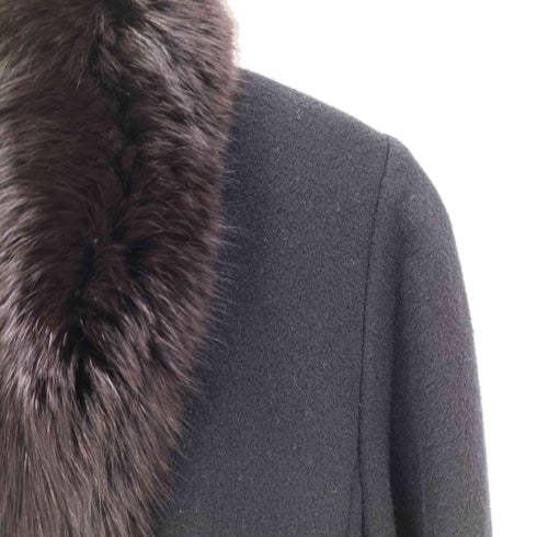 ドーメイル DORMEUIL ファー付き カシミヤロングコート レディース JPN:11号