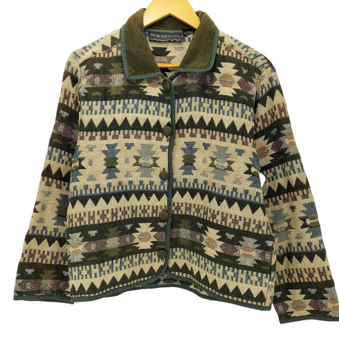 NEW IDENTIT 90S 総柄 コットンジャケット レディース import:L