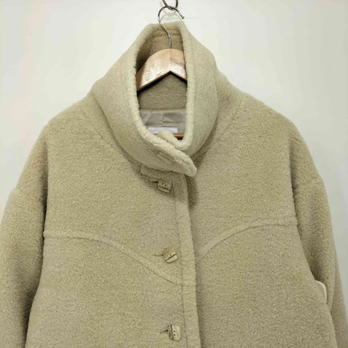 ウィルフリー willfully undulate yoke stand collar boa midi coat レディース FREE