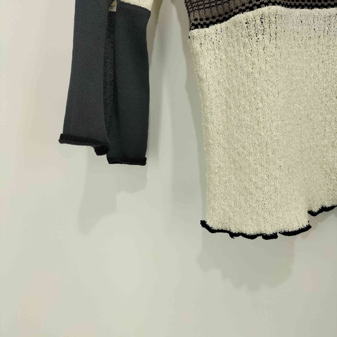 ウィルフリー willfully slit sleeve jacquard weave placement knit レディース FREE