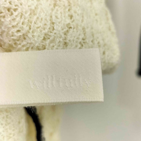 ウィルフリー willfully slit sleeve jacquard weave placement knit レディース FREE