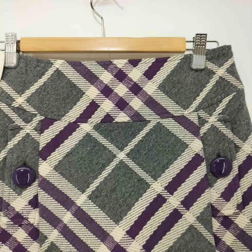 バーバリーブルーレーベル BURBERRY BLUE LABEL チェック柄 ウールミニスカート レディース 36