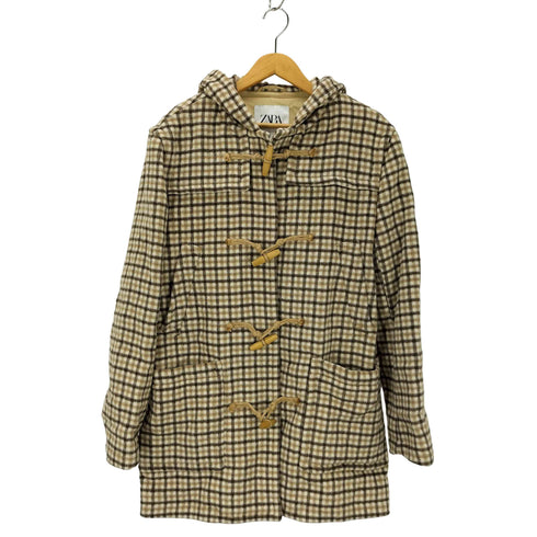 ザラ ZARA チェック柄フーデッドコート レディース JPN:M