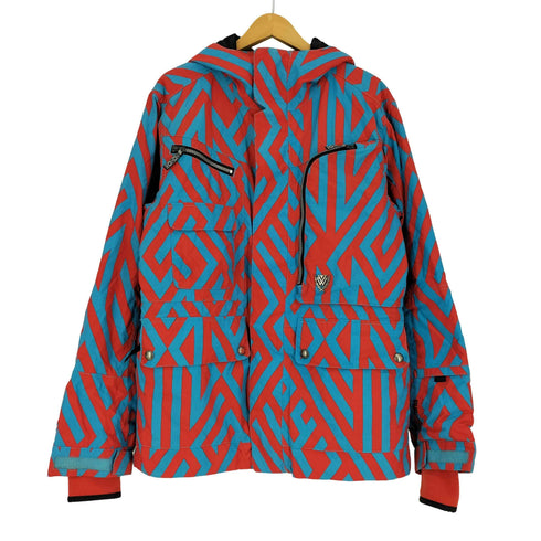 バートン BURTON DRYRIDE 総柄 変形ジップ マウンテンパーカー 中綿ジャケット スキーウェア メンズ import:S