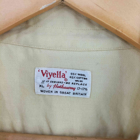 ヴィエラ Viyella 英国製 ウールコットン オープンカラーカラーシャツ メンズ 17-17 1/2