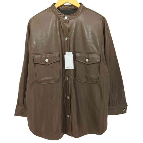 モーメント moment フェイクレザースタンドカラージャケット レディース JPN:M