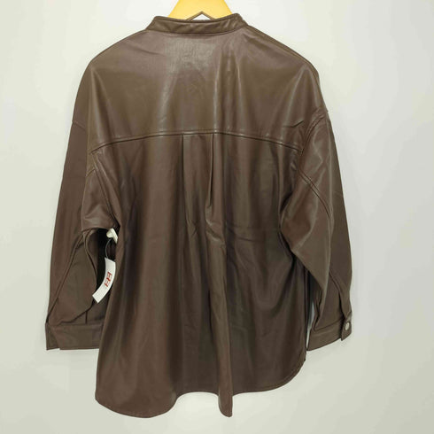 モーメント moment フェイクレザースタンドカラージャケット レディース JPN:M