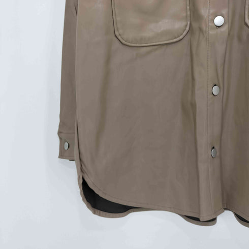 モーメント moment フェイクレザースタンドカラージャケット レディース JPN:M