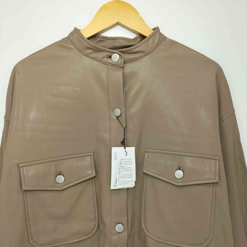モーメント moment フェイクレザースタンドカラージャケット レディース JPN:M