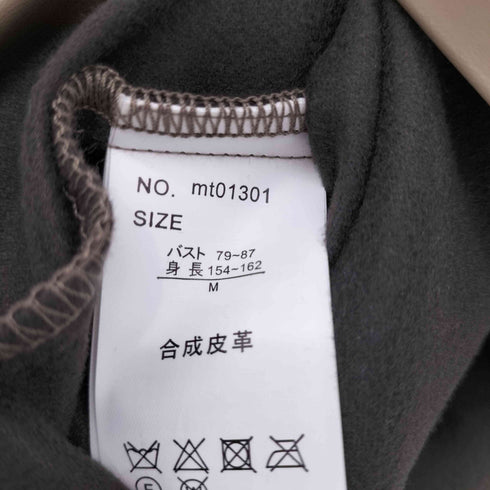 モーメント moment フェイクレザースタンドカラージャケット レディース JPN:M
