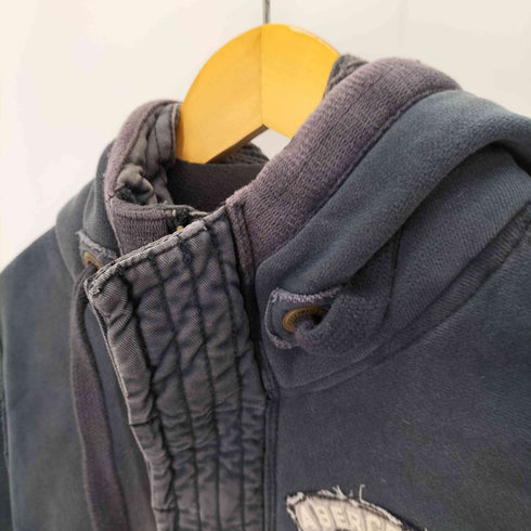 アバクロンビーアンドフィッチ Abercrombie & Fitch ダメージ加工 ハーフジッププルオーバーパーカー メンズ import:M