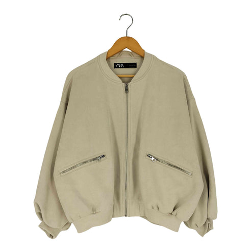 ザラ ZARA フェイクスウェード パフスリーブ ボンバージャケット レディース import:S