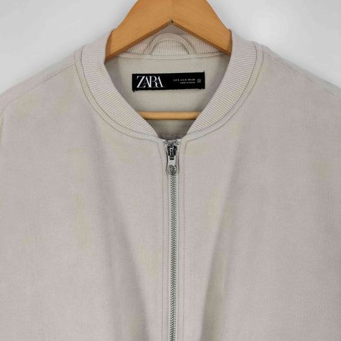 ザラ ZARA フェイクスウェード パフスリーブ ボンバージャケット レディース import:S